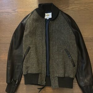 Vintage Golden Bear Leather and Tweed Jacket